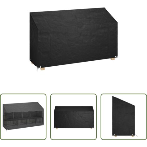 Copertura per mobili da esterno -  Copri Panca da Giardino 12 Occhielli 210x70x70/88cm Polietilene
