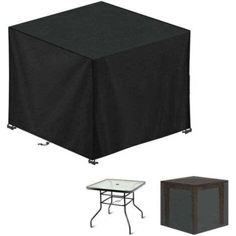 Copertura per mobili da giardino 90x90x90cm 420D Oxford Nero Copertura per tavolo da giardino Impermeabile e antivento Anti-UV Copertura per tavolo da giardino in tessuto con fibbia di sicurezza Coper
