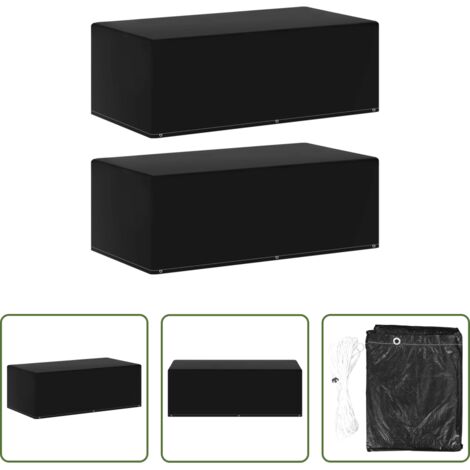 Copertura per mobili da giardino -  Copertura Giardino 2pz con 6 Occhielli per Barbecue 170x90x60cm