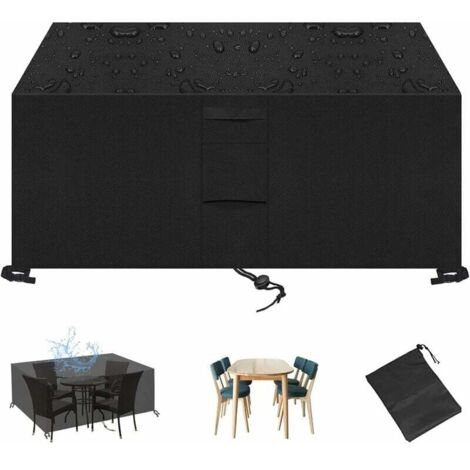 Copertura per mobili da giardino Copertura per mobili da giardino, copertura per mobili da giardino 420D, impermeabile, antivento, traspirante, antipolvere e resistente ai raggi UV - Nero: 210x110x70c