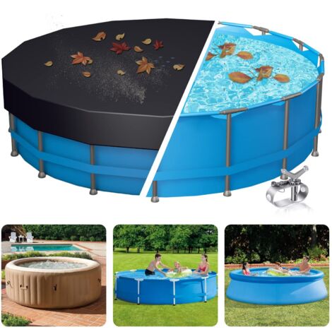 Copertura per mobili da giardino da 18 piedi, rivestimento in argento 210d, impermeabile e antipolvere, copertura per piscina rotonda con sabbia, copertura per trampolino, copertura per piscina rotond