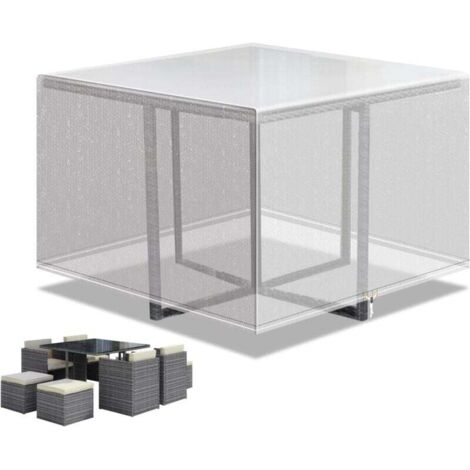 Copertura per mobili da giardino, impermeabile, 125 x 125 x 71 cm, trasparente