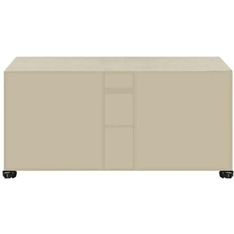 Copertura per mobili da giardino rettangolare 87x87x77cm, copertura protettiva per mobili da giardino, tessuto Oxford 420D, resistente a vento, pioggia, raggi UV e strappi (beige)