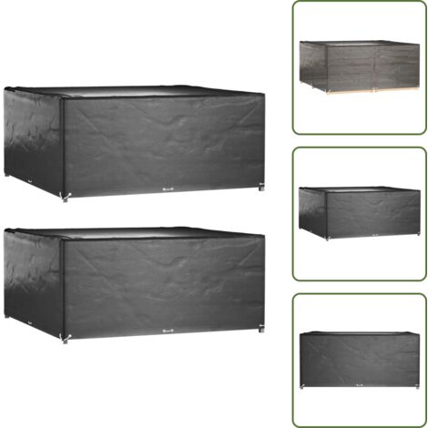 Copertura per mobili in rattan - vidaXL Copri Mobili da Giardino 2pz 16 Occhielli 205x205x90cm Quadrato - Telo antiraggi UV