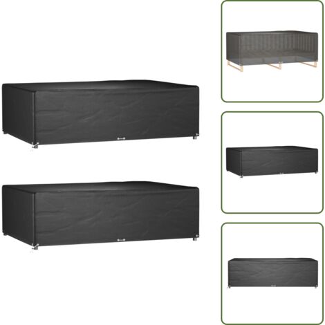 Copertura per mobili in rattan - vidaXL Copri Mobili Giardino 2pz 12Occhielli 227x152x65cm Rettangolare - Telo in polietilene