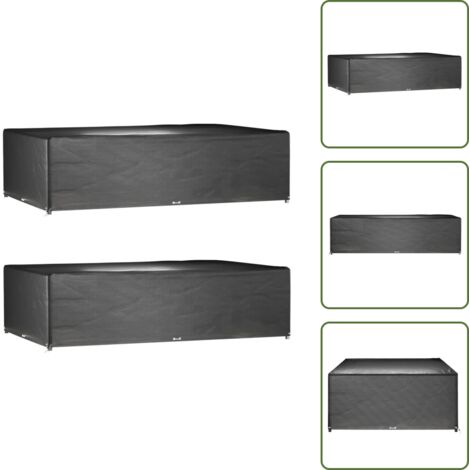 Copertura per mobili in rattan - vidaXL Copri Mobili Giardino 2pz 16 Occhielli 325x205x90cm Rettangolo - Telo antiraggi UV