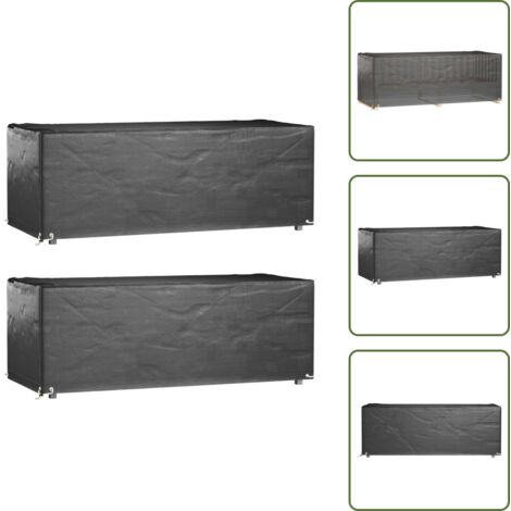Copertura per mobili in rattan - vidaXL Copri Mobili Giardino 2pz 8 Occhielli 192x82x65cm Rettangolare - Telo antiraggi UV