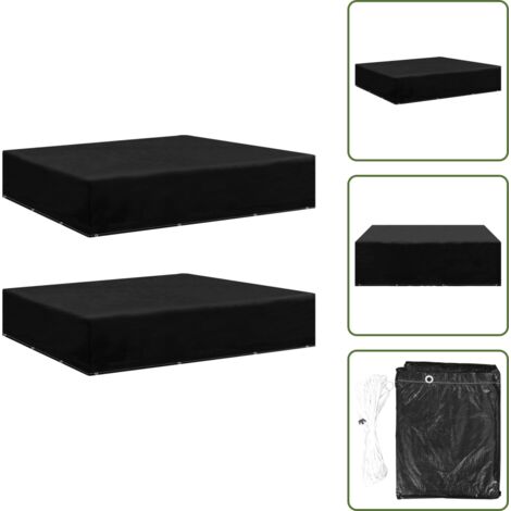 Copertura per panchine - vidaXL Coperture Arredi Giardino 2 pz 12 Occhielli 250x250x70 cm - Copertura per tavoli da giardino
