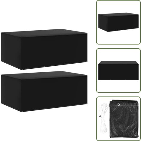 Copertura per panchine - vidaXL Coperture Arredi Giardino 2 pz 7 Occhielli 225x143x90 cm - Copertura per tavoli da giardino