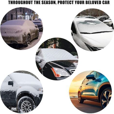 Copertura per parabrezza auto, copertura universale per parabrezza, protezione invernale per parabrezza, copertura per parabrezza anteriore auto 145×100 cm per antigelo, neve, ghiaccio, raggi UV