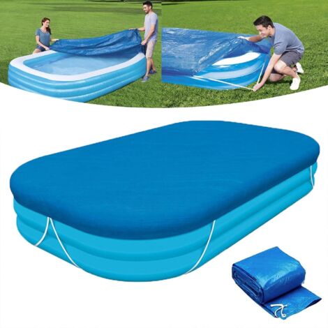 Copertura per piscina rettangolare per piscina gonfiabile rettangolare da 120 pollici x 72 pollici, copertura per piscina gonfiabile, copertura per piscina con telaio caldo antipolvere per piscine per