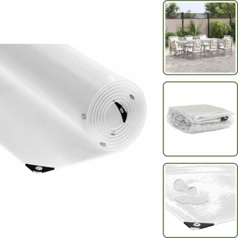 Copertura per piscina - vidaXL Telone Trasparente con Occhielli 4x6 m in PVC - Barriera da balcone