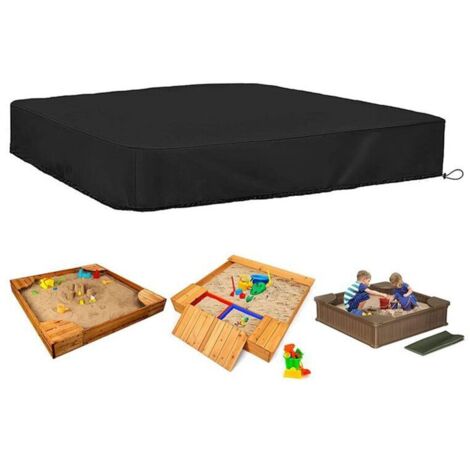 Copertura per sabbiera quadrata impermeabile con coulisse per sabbiera 190T 150 x 150 x 20 cm