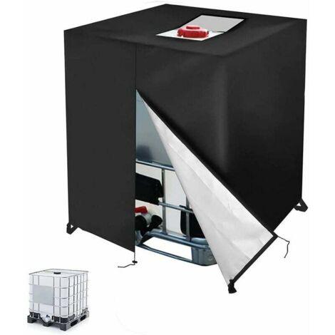 Copertura per serbatoio d'acqua Ulisem IBC da 1000 litri, antipioggia, con cerniera, antivento, anti-UV, 420D, resistente agli strappi
