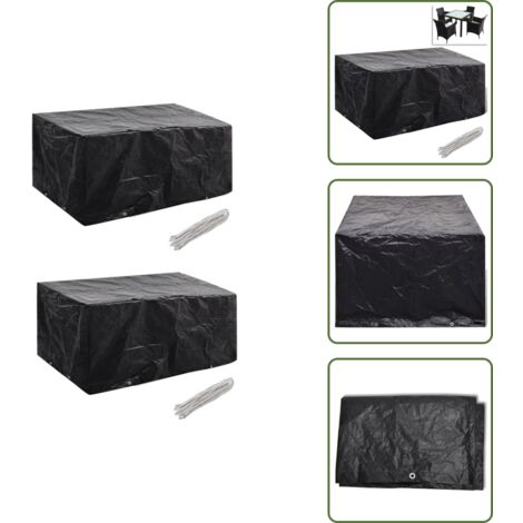 Copertura per set da giardino - vidaXL Coperture Arredi Giardino 2pz Polyrattan 4 Persone 180x140cm - Protezione da pioggia