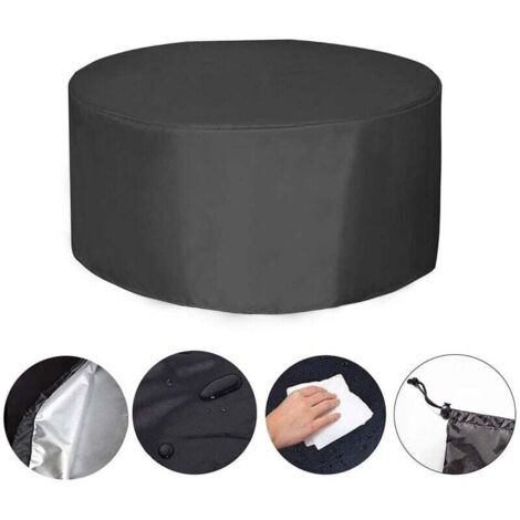 Copertura per tavolo da giardino, copertura protettiva impermeabile per mobili da giardino e stoccaggio invernale di mobili da giardino (185 x 95 cm, rotonda)