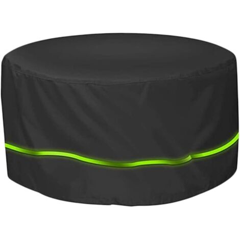 Copertura per tavolo da giardino rotondo, 1 pezzo, tessuto Oxford impermeabile e anti-UV per esterni, nero