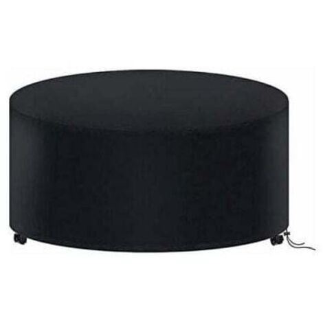 Copertura per tavolo da giardino rotondo, copertura impermeabile per mobili da giardino, telone Oxford 210D, 128 x 71 cm (nero)