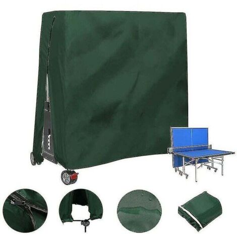 Copertura per tavolo da ping pong da esterno impermeabile e antipolvere 165 x 70 x 185 cm verde