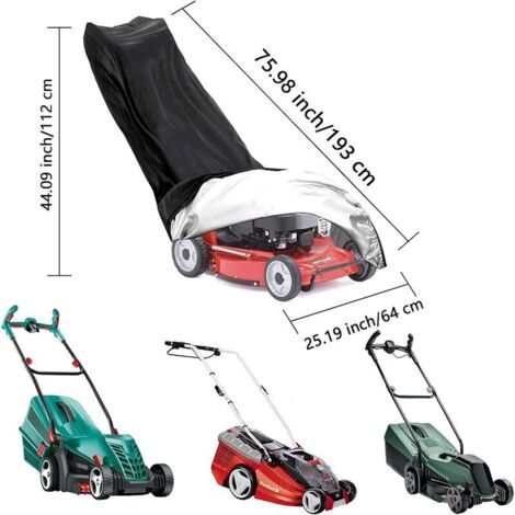 Copertura per tosaerba, Copertura per tosaerba Oxford 210D impermeabile, antipolvere e anti-UV, con cordoncino e custodia, per esterni/interni 193 x 112 x 64 cm