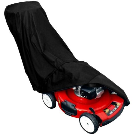Copertura Impermeabile Per Tosaerba 193x112x64 Cm - Tessuto Oxford 210D, UV Resistent, Con Coulisse E Borsa, Universale (Nero)