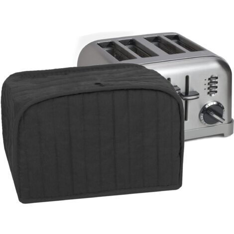 Copertura per tostapane a quattro fette, in cotone/poliestere, lavabile in lavatrice, colore nero RITZ