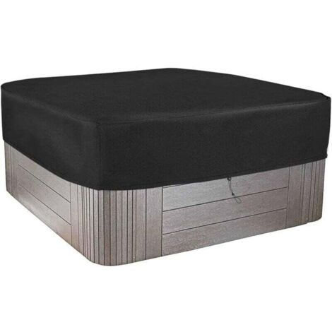 Copertura per vasca idromassaggio Square Garden - Impermeabile e resistente alle intemperie in poliestere 210D con rivestimento in PVC - Nero antracite 244x244x30 cm