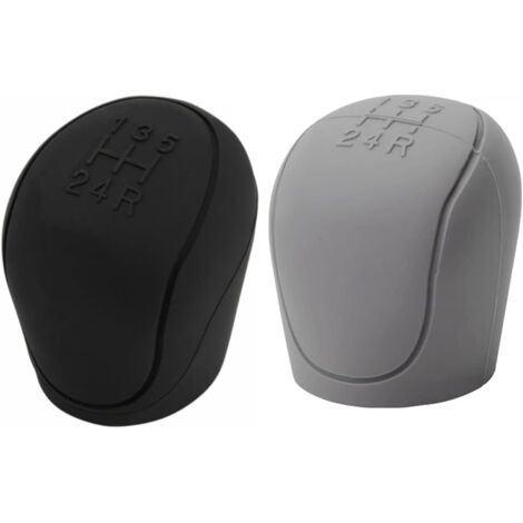 Copertura pomello cambio, copertura freno a mano in silicone, antiscivolo, resistente, per decorazione auto -Nero+Grigio