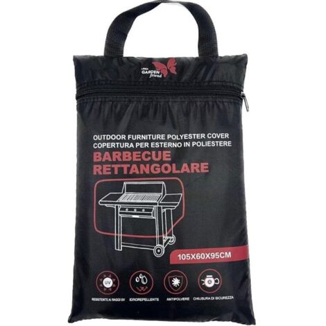 Copertura protettiva di colore nero per barbecue rettangolare in 210D