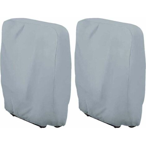 Copertura protettiva per lettino prendisole pieghevole, 2 pezzi, antipolvere, impermeabile, anti-UV, copertura relax da giardino in tessuto Oxford 210d per poltrona relax, L71×A110 cm (grigio)