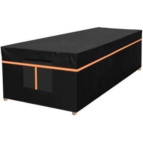 Copertura protettiva per salotto da giardino 180x120x74 cm Oxford 600D impermeabile anti-UV con strisce riflettenti nero