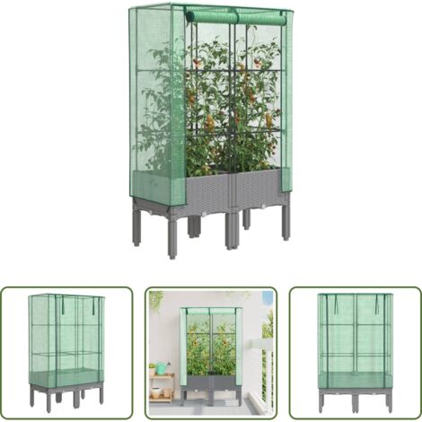 Copertura serra -  Letto Rialzato con Copertura Serra Effetto Rattan 80x40x140 cm