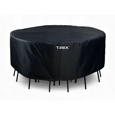 Copertura Tavolo e Sedie Ø193 h 89 cm Poliestere Nero Impermeabile