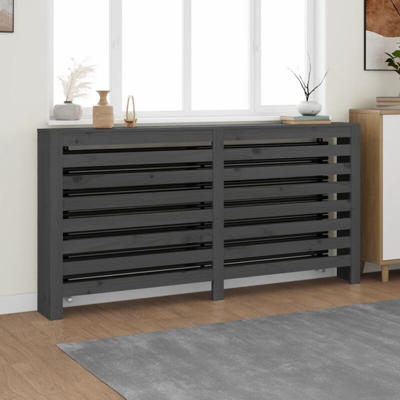 Copertura Termosifone Grigia 169x19x84 cm Legno Massello Pino Vidaxl 5107