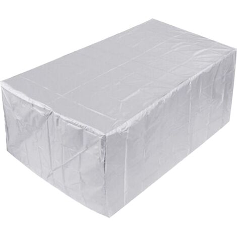 Coperture antivento per mobili da giardino, coperture impermeabili per mobili da giardino in tessuto Oxford 210D, coperture protettive per tavoli, sedie e divani da esterno (argento, 215x135x75 cm)