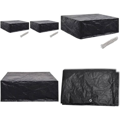 Coperture Arredi Giardino 2 pz 8 Occhielli 250x210x90 cm - Protezione per mobili da esterno - Telo in polietilene