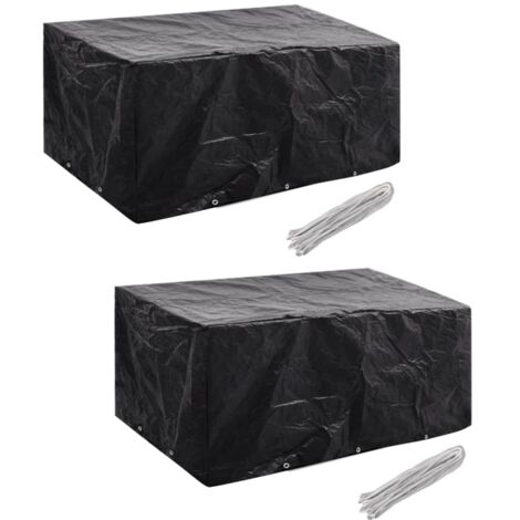 Coperture Arredi Giardino 2pz Polyrattan 10 Occhielli 240x140cm