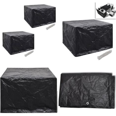 Coperture Arredi Giardino 2pz Polyrattan 8 Occhielli 113x113cm - Protezione per rattan - Copertura per mobili esterni