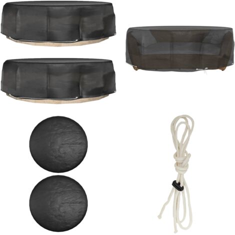 Coperture Divani Isola 2pz con 8 Occhielli Ø188x50 cm Rotonde - Copertura per mobili da giardino - Copertura per salotto esterno