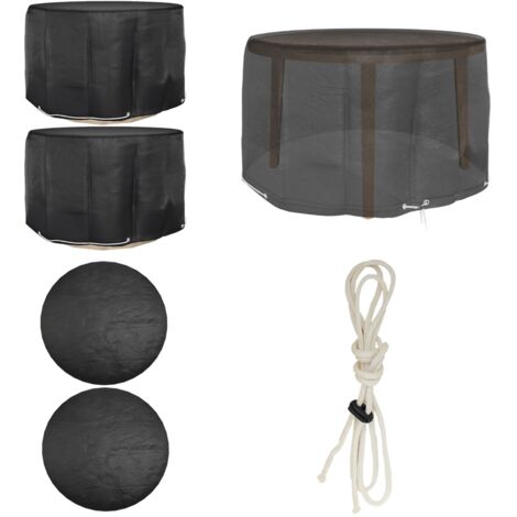 Coperture Mobili da Giardino 2pz 6 Occhielli Ø125x75 cm Rotonde - Protezione per mobili da esterno - Teli protettivi per rattan