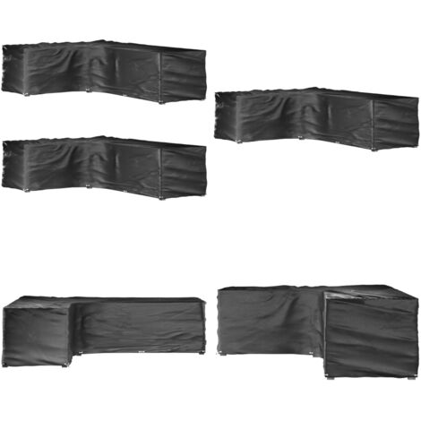 Coperture Mobili da Giardino a L 2pz 18 Occhielli 220x285x80cm - Protezione per mobili da esterno - Teli protettivi per rattan