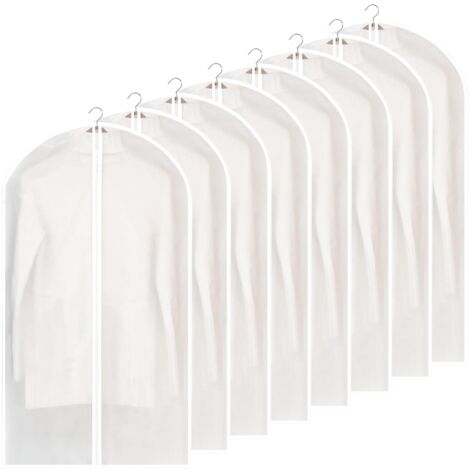Coperture per indumenti, 8 pezzi Copri abiti/coperture per guardaroba Protezione pieghevole, Protezione trasparente antipolvere impermeabile con cerniera per camicie/abiti/cappotti