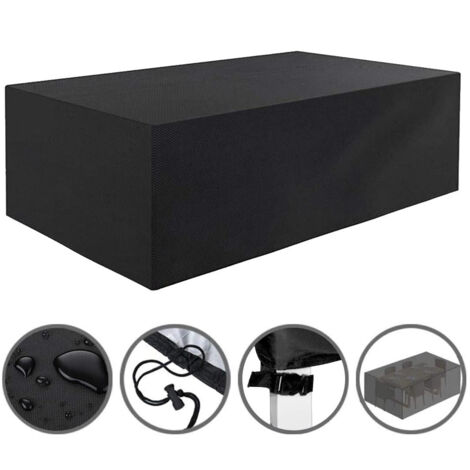 Coperture per mobili da giardino, 420D Oxford impermeabile anti-UV coperture per mobili da giardino per mobili da esterno, 24014090cm, nero
