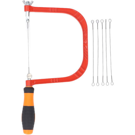 Coping Saw 6 Inch U Shape Multifunctional Aluminium Alloy Small Carving Saw with 5 Blades for Woodworking