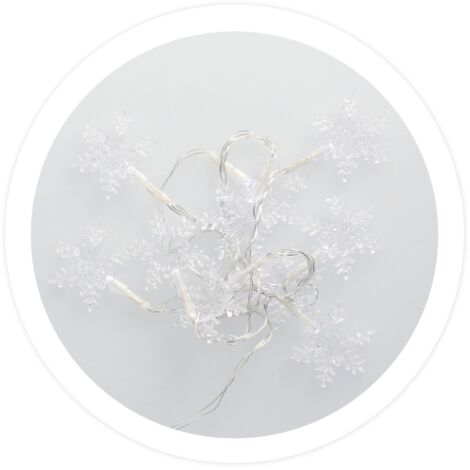 Copos de nieve LED transparentes 1,35M Luz fría