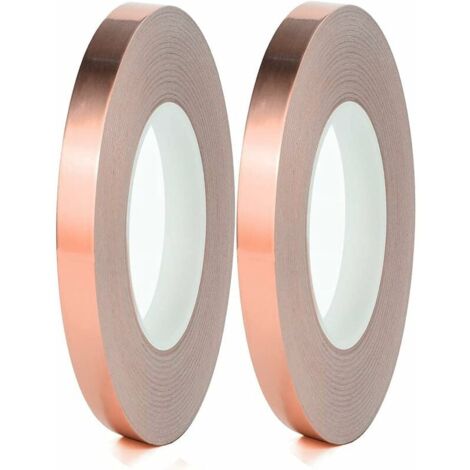 Copper Foil Tape - 2 Sheets with Conductive Adhesive - For Stained Glass Conductive Adhesive