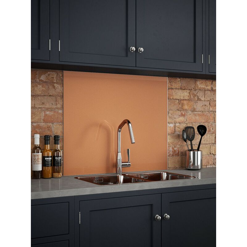 Copper Glass Kitchen 900mm x 750mm - Splashback