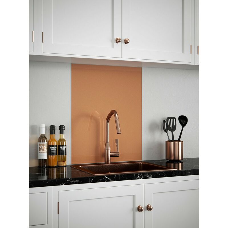 Copper Glass Kitchen 600mm x 750mm - Splashback