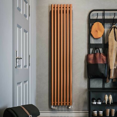 Copper Horizontal Designer Radiator Oval Column Central Heating Rads 1800x370mm