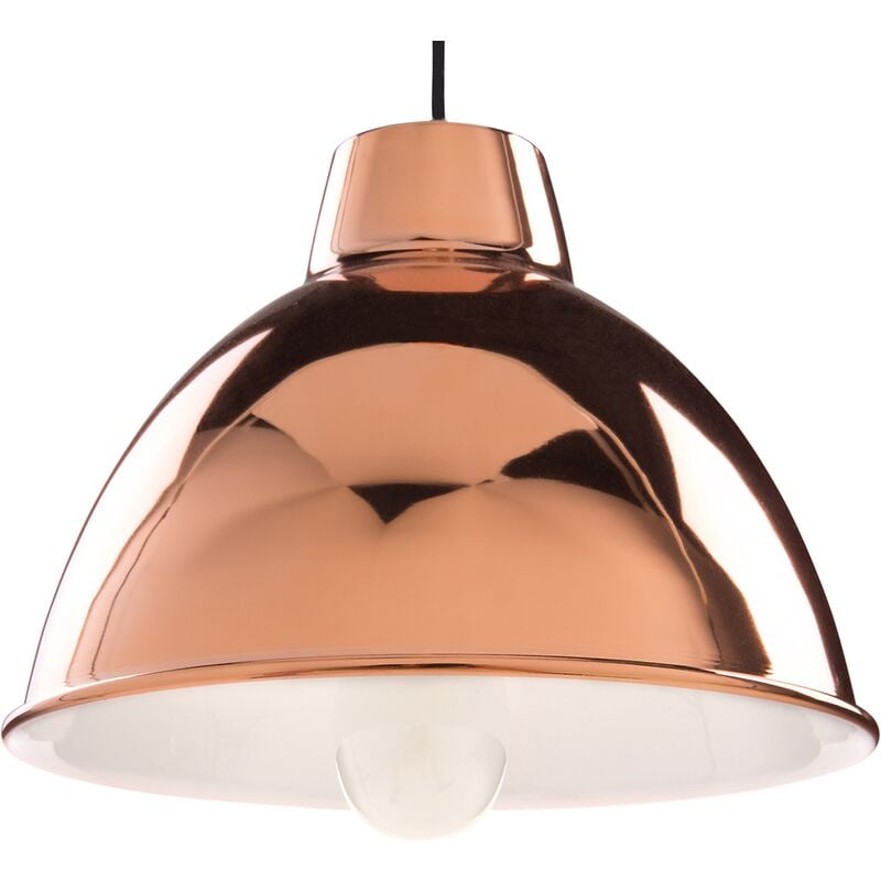 Beliani - Modern Industrial Ceiling Light Pendant Light Glossy Round Shade Copper Darya